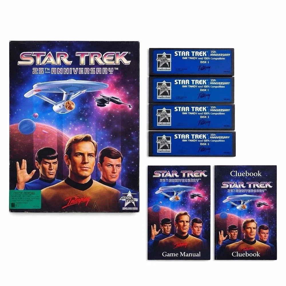 Star Trek 25th Anniversary IBM PC Big Box Game 1991‎ Interplay 5 Disk Complete